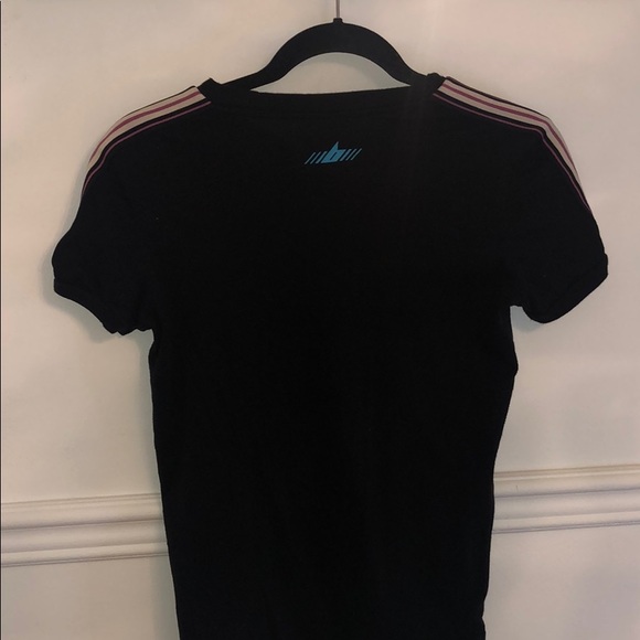 Black TNA T-shirt with stripes on the shoulder - Picture 2 of 4